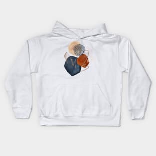 Modern Abstract Blush, Terra-Cotta and Navy Blue Kids Hoodie